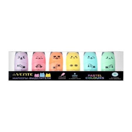 A set of markers of textbooks 6 colors, 5.0, Devente Pastel beveled-1