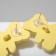 Earrings Plastic "Bear" with emoticons, yellow color