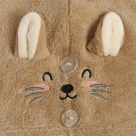 Little towel for drying hair Ethel "Cute", brown color, 65x25 cm, 100% p/e-5