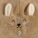 Little towel for drying hair Ethel "Cute", brown color, 65x25 cm, 100% p/e