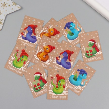 Cardboard "snake", craft, set of 10 pcs (5 types) 4x6 cm-1