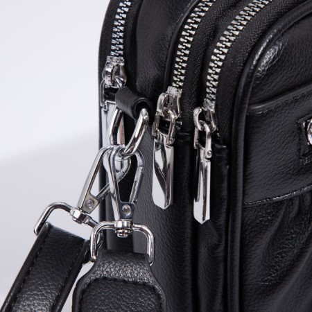 Bag Cross-Bodi with a zipper, black color-5