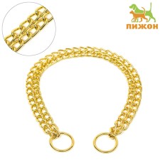 Collar - two -rowing metal nozzle, 45 cm, wire thickness 2 mm, golden