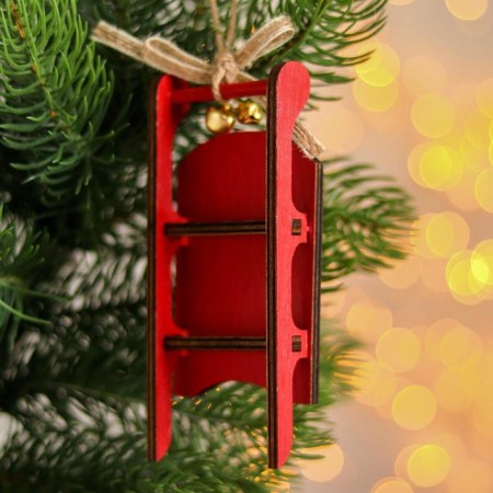 New Year's suspension "Sancti with patterns" 2.3x5.5x13 cm-1