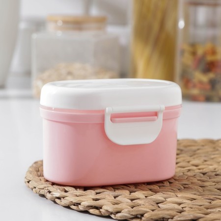 Plastic jar for bulk products "pleasure", oval, with a spoon, 13.5 × 9.5 × 8.5 cm, color mix-1