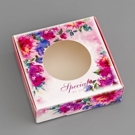 Box Gift team with a window, packaging, "gift for you", 10 x 10 x 3 cm-2