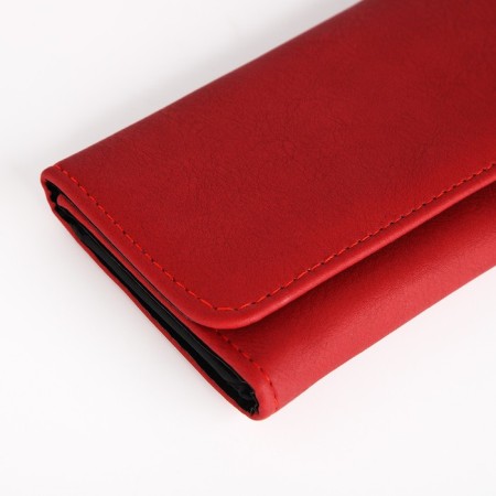 Women's wallet on the button, burgundy color-2