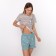 Female home set (T -shirt/shorts), brown color, size 44