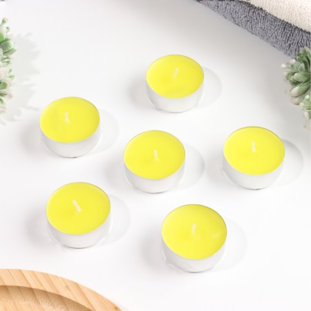 A set of tea candles aromatic "lemon", 3.8x1.6 cm, 3.5 hours, 12 g, 6 pieces-1