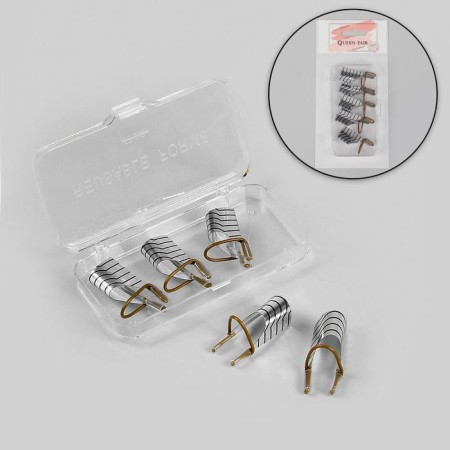 Forms for nail extension reusable, 5 pcs, silver color-1