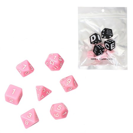 A set of cubes for D&D (Dungeons and Dragons, DND) "Game time", Series: D&D, 7 pcs, pink