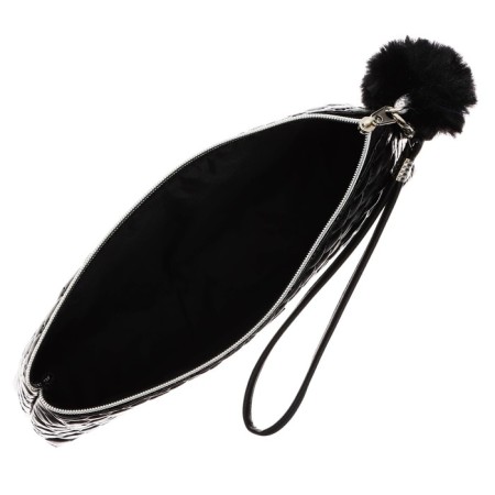 Penal is soft, 1 compartment, 80 x 210 x 35 mm, voluminous, Devente, Classic, fantle leather, with a pen, black-3