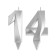 Candle in the cake jubilee "line" (set 2 in 1), number 14/41, silver metallic, 6.5 cm