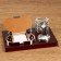 Table set 4V1 with a business card holder, red tree