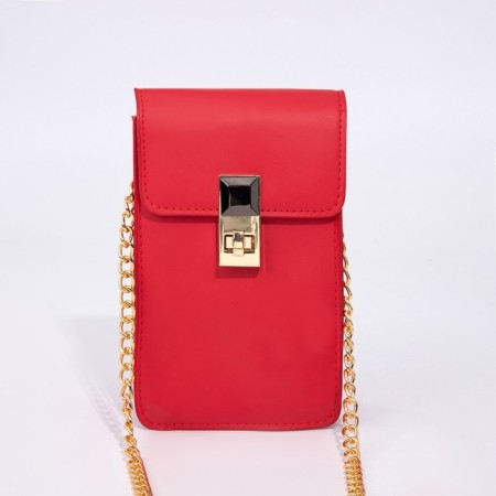 Bag Cross-Bodi with a zipper, red color