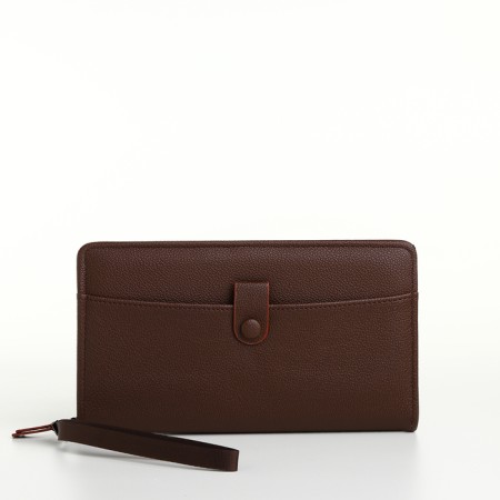 Male purse-clate on a zipper, brown color-1
