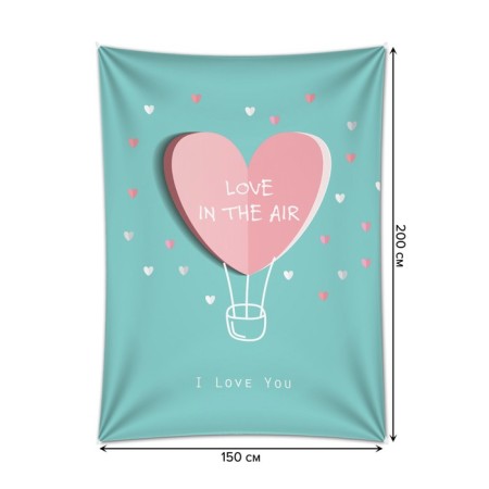Decorative panel with photo printing "Love in the air", vertical, size 150x200 cm-1
