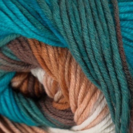 Yarn "Adore Dream" 100% acrylic anti-pilling 280m/100g (1055 turquoise-kakao)-2