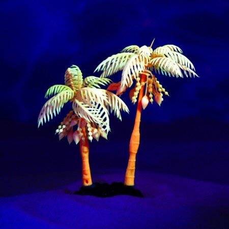The artificial aquarium "palm tree", luminous, 14 cm, red-3