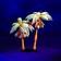 The artificial aquarium "palm tree", luminous, 14 cm, red