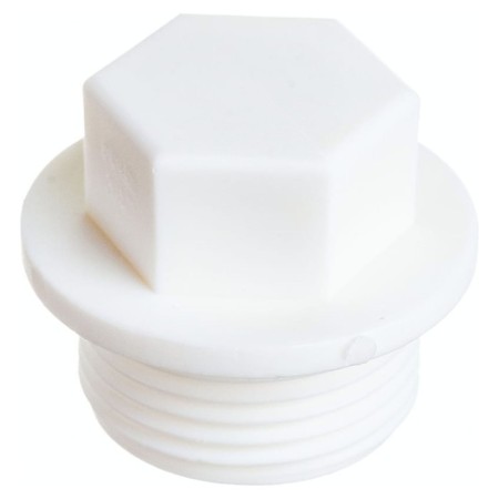 The plug is "Politek", polypropylene, d = 20 mm x 1/2 ", threaded