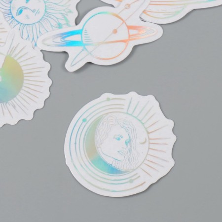 Plastic sticker "Holography. Cosmos" set 38 pcs 13x11.5x0.5 cm-2