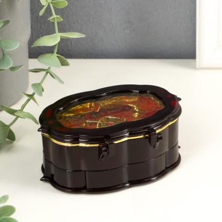 Casket Musical oval "Carved" 12x8x5 cm-2
