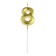 Candle in the cake on the ships "Fine", the number "8", gold, 5 cm