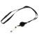 Baiga tape, 9 mm x 85 cm, with a holder - a roulette 40 cm and a loop, on a button, black