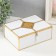 Casket glass, leatherette with a metal frame "East pattern" White 14.6x18.6x7 cm