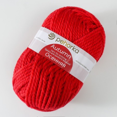 Autumn yarn 25% wool, 75% pan 150m/200g (88 red poppy)-1