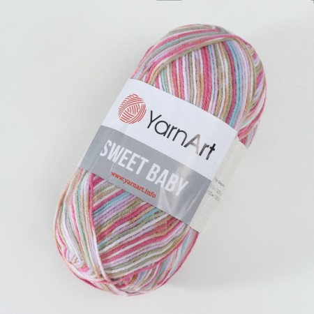 Yarn "Sweet Baby" 100% acrylic 300m/100g (911 raspberries-ASParagus)-1