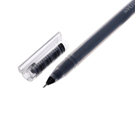Gel pen 0.5 mm, Devente Kilometrico, black ink, increased ink, length 1200 m, transparent case, one -time housing-3