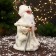 Santa Claus "with a flashlight on the staff and patterns on the fur coat" moves, 30x14 cm, white