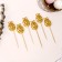 Skewers XV, 12.5 cm, gold color, set 6 pcs.