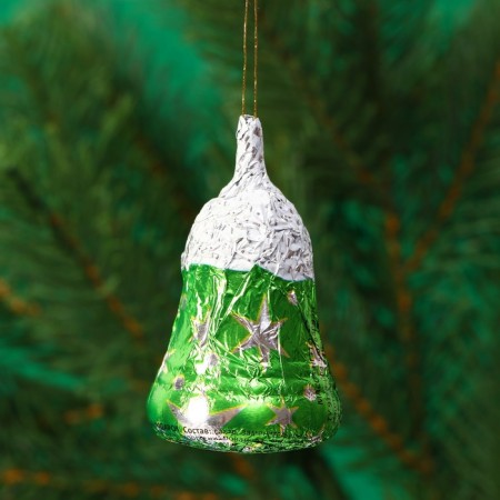 New Year. Chocolate figure "Bell" on a thread, mix, 15 g-2