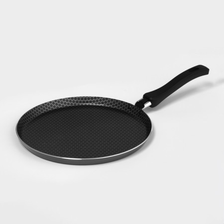 Pancake pan Discovery, D = 25 cm, plastic handle, anti -stick coating, gray color