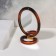 Folding mirror - suspended “oval”, bilateral, with an increase, mirror surface 8 × 12 cm, “amber” color