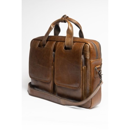 Male portfolio, genuine leather de-gosa brown, 42x9x32 cm-1