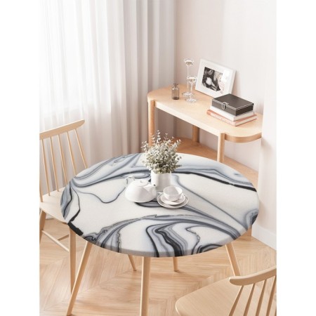 Tables on the table “Skinali marble”, round, oxford, elastic band, size 120x120 cm, diameter 75-100 cm-2