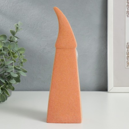 Souvenir Ceramics "Bearded Gnome in the High Coll" Orange Fllock 22x4.7x6.8 cm-2