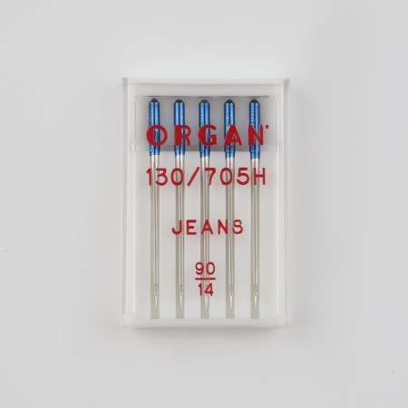 Needles for household sewing machines, for denim fabrics, No. 90/14, 5 pcs-3