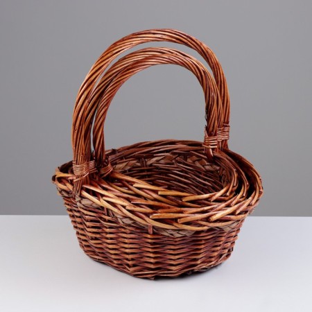 A set of baskets, 3 pcs, 25.5x20x8/25 cm, 30x26x10/30 cm, 34.5x30x12/35 cm, willow-1