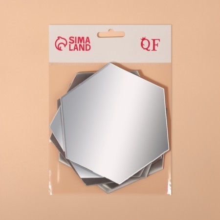 Interior mirrors for decoration, without frame, set - 6 pcs, 12.6 × 11 cm-4