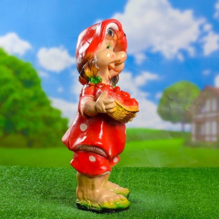 Garden figure "Gnome Girl" Muhomor 22x16x50cm-1