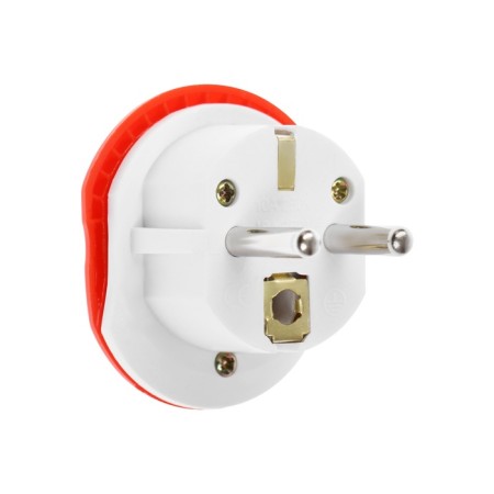 Universal adapter 16a, with salary, 220 V, red, flush into the outlet