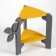 Standing Column Study Triangular Flora 21x27x25 cm, gray-yellow