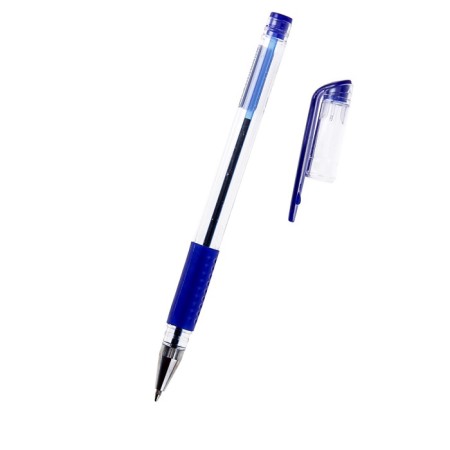 Ballic handle 0.5 mm, blue rod, with a rubber holder (barcode on a piece)-1