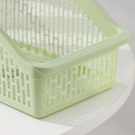 Basket for storage of the deed, 29 × 17.5 × 12.5 cm, pistachio color-2