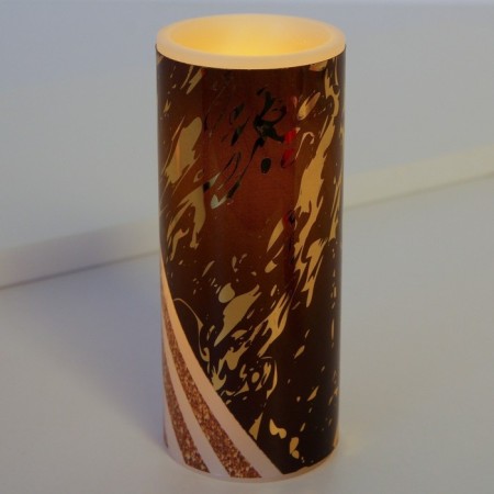 Electronic candle "Black with gold", 5 x 10 cm-1